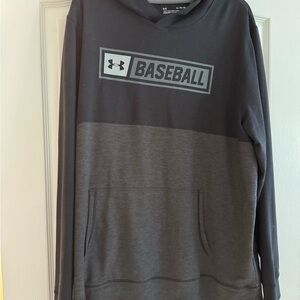 Under Armour Men's Charcoal and Black Baseball Hoodie